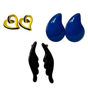 Colorful Earring Trio (Hearts, Wings, Waterdrops)